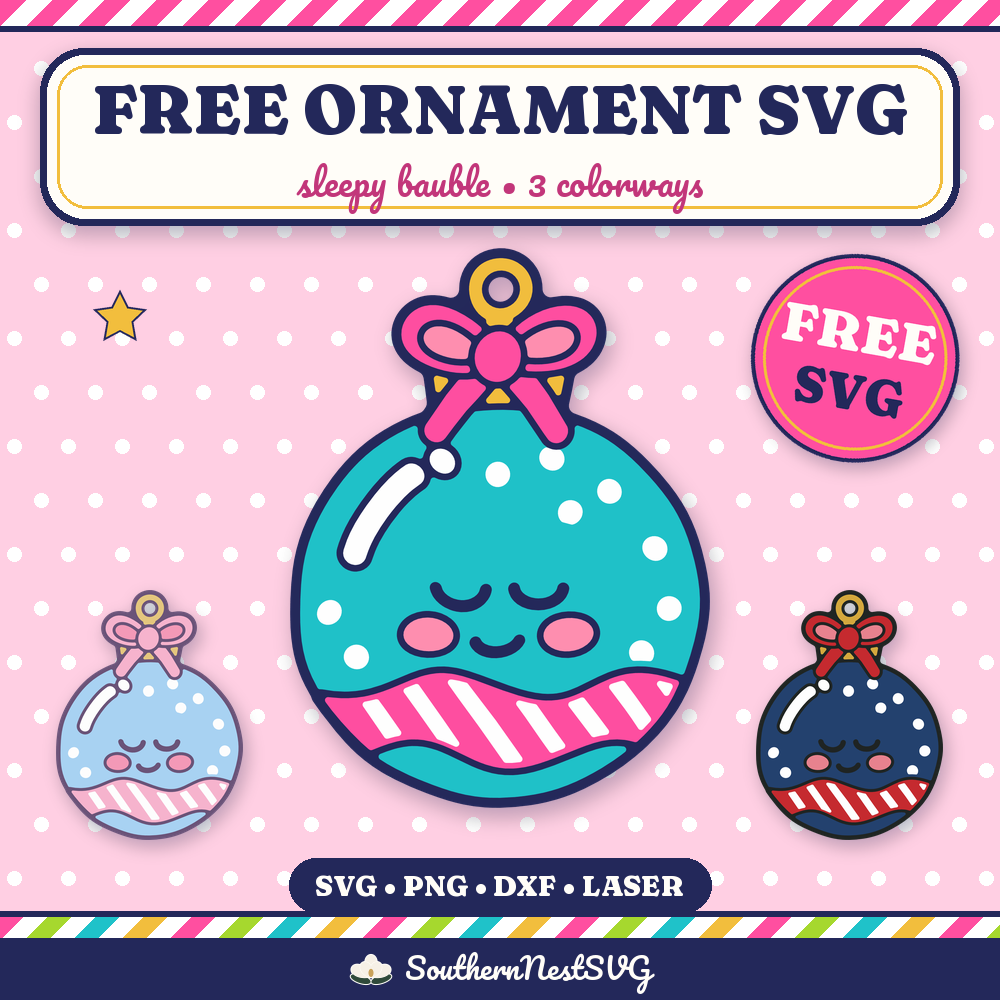 Free Sleepy Bauble ornament SVG
