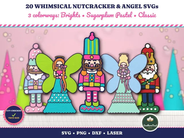 20 Whimsical Nutcracker & Angel SVGs: Etsy listing photo