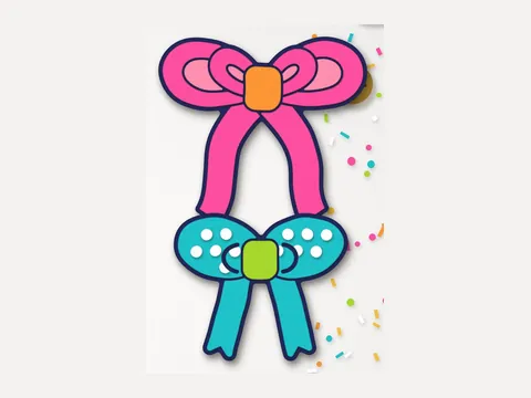 Bow design for treat box or gift-card holder inspiration, from our 20 Whimsical Nutcracker & Angel SVGs