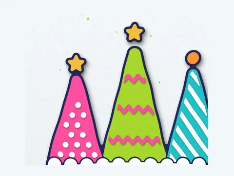 Cone trees design for yarn-wrapped mini trees inspiration, from our Sleepy Christmas Friends SVG Bundle