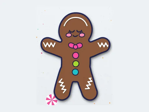 Gingerbread design for gingerbread garland inspiration, from our Sleepy Christmas Friends SVG Bundle