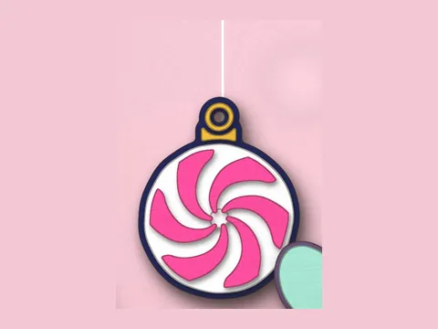 Peppermint design for 3d paper ornament inspiration, from our 20 Whimsical Nutcracker & Angel SVGs
