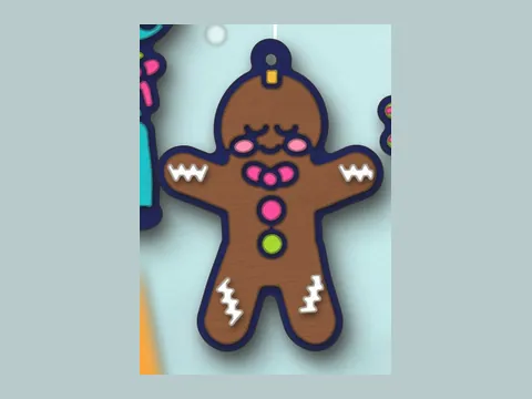 Gingerbread design for cinnamon ornaments inspiration, from our Sleepy Christmas Friends SVG Bundle