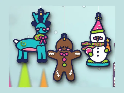 Row design for salt dough ornaments inspiration, from our Sleepy Christmas Friends SVG Bundle