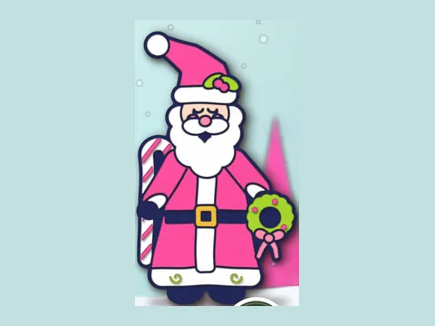 Santa design for stocking name inspiration, from our Sleepy Christmas Friends SVG Bundle